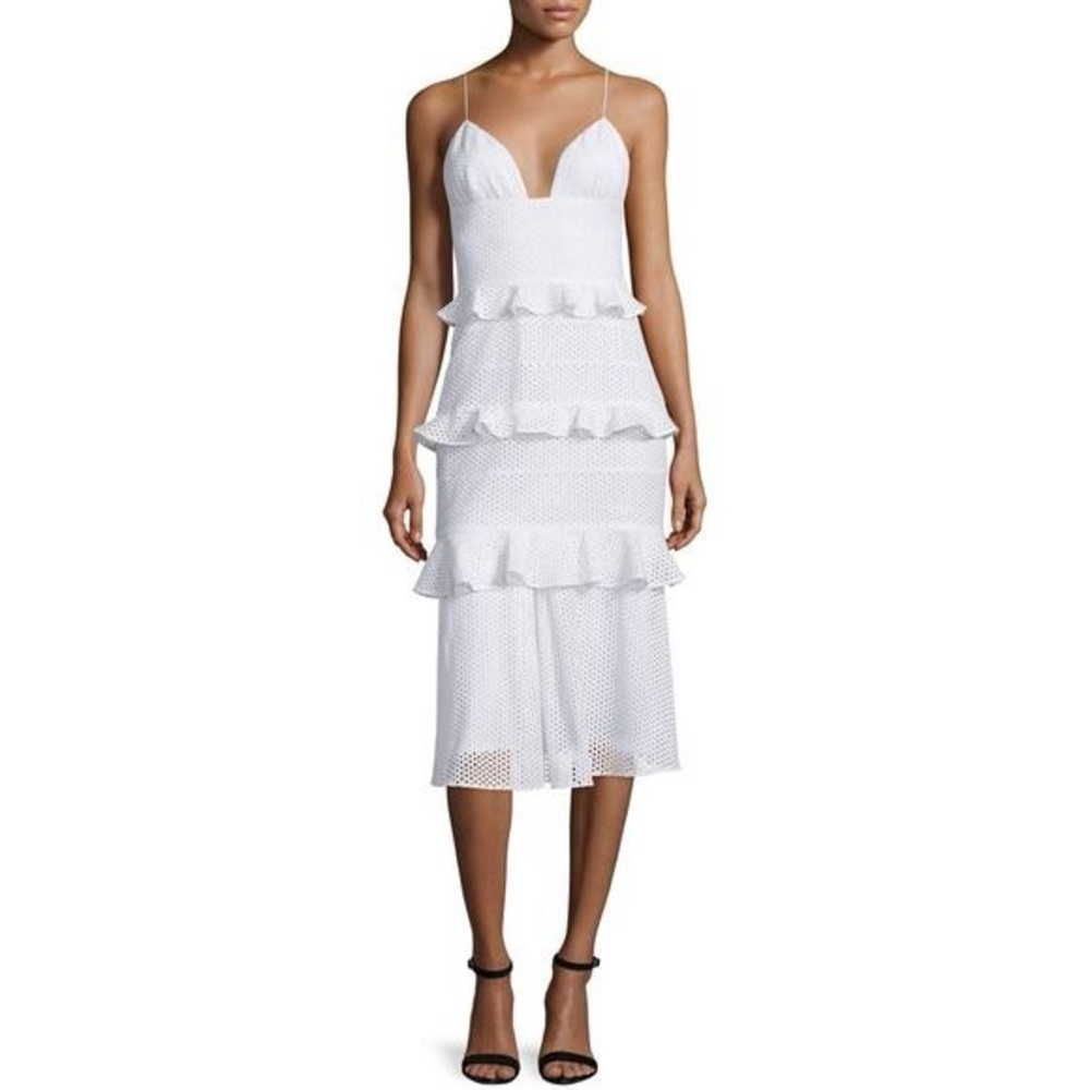 Cushnie et Ochs White Eyelet midi dress - 8